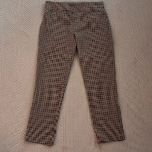 Croft & Barrow Gingham Straight Leg Pants - Brown and Black